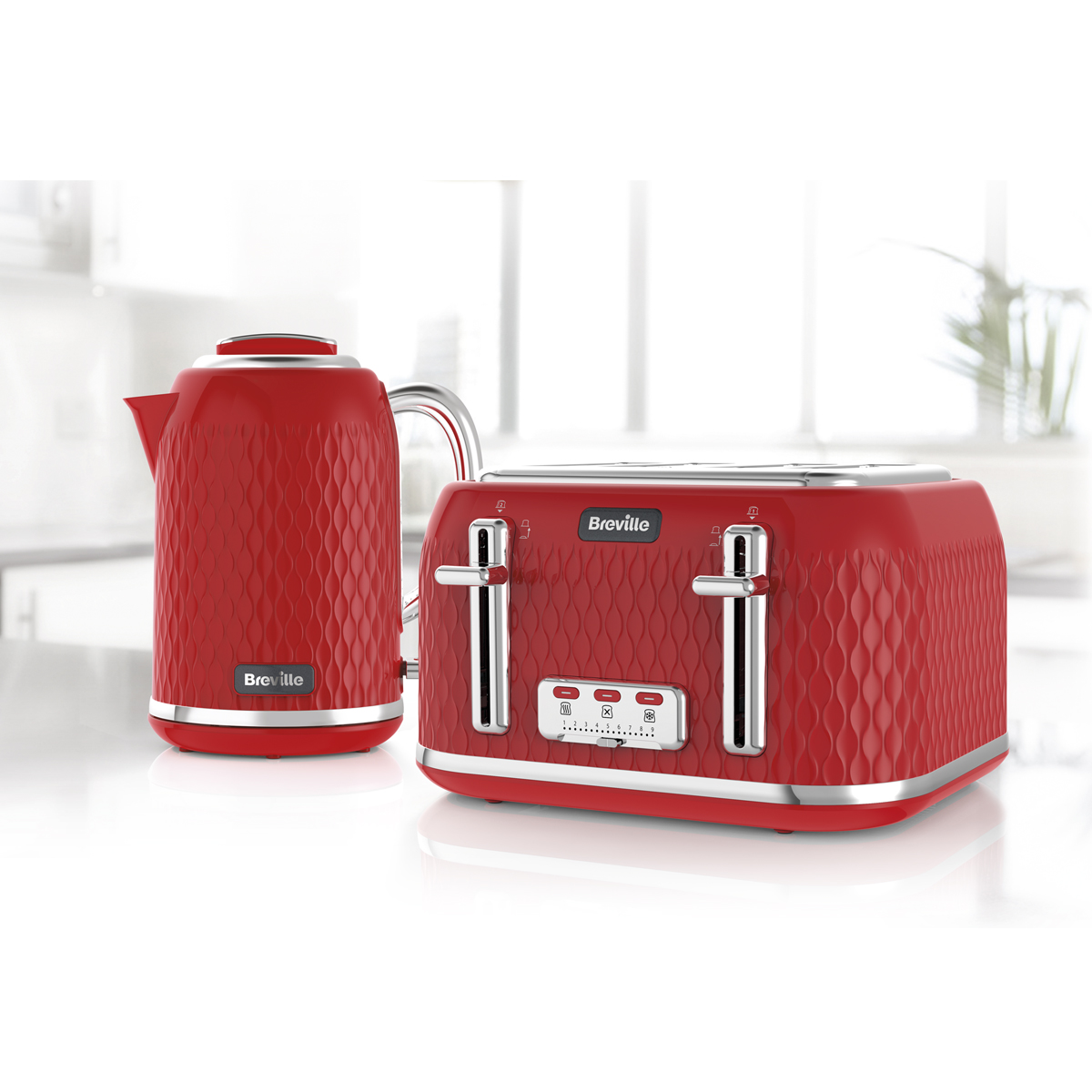 Red Curve Colletion Toaster 4 Slice Breville