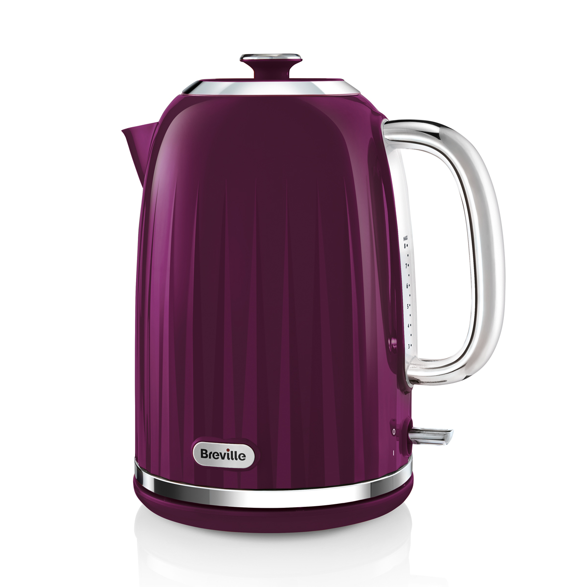 Impressions Collection Jug Kettle and 4 Slice Toaster Set, Damson