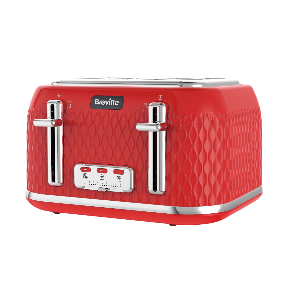 Curve Collection Jug Kettle and Toaster Set, Red and Chrome Breville