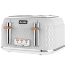 Curve 4 Slice Toaster, White with Chrome