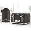 Curve Collection Kettle and Toaster Set, Black and Chrome