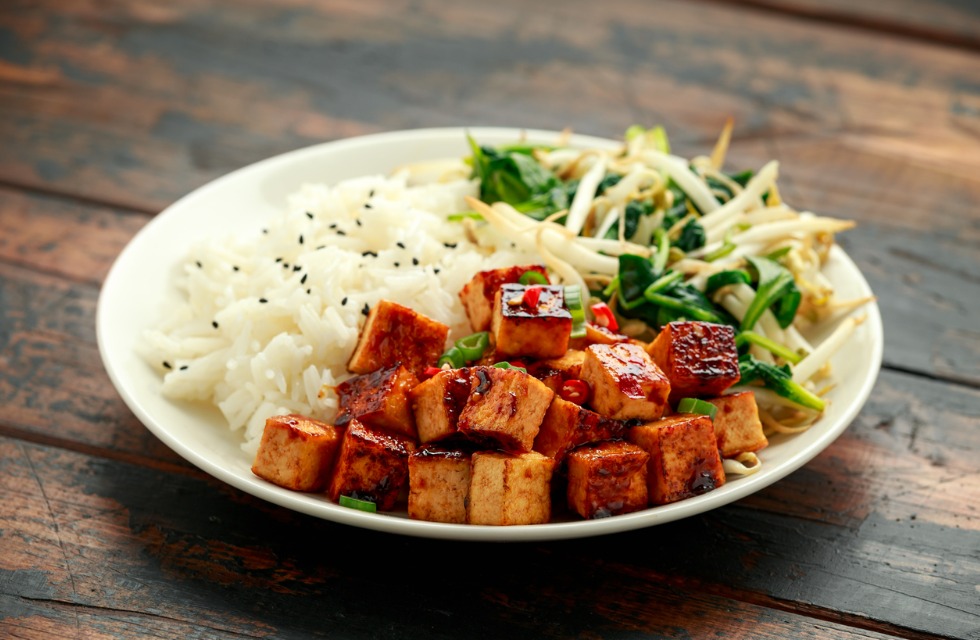 Fried asian tofu