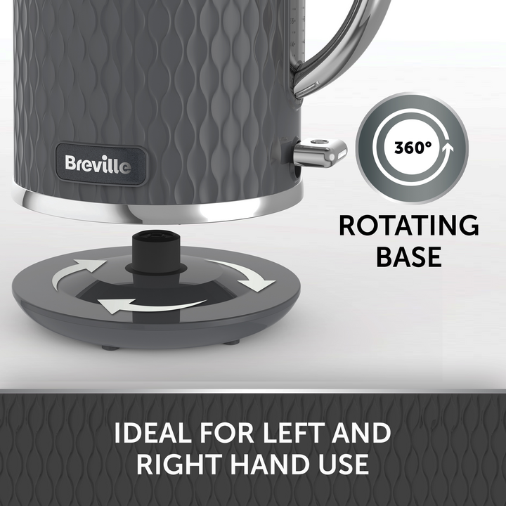 Breville VKT227 Curve Jug Kettle, 3000 W, 1.7 Litres (Grey)