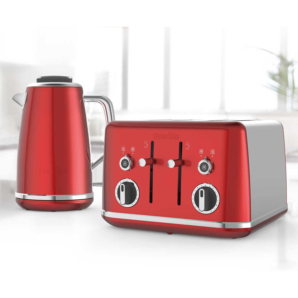 Lustra Kettle and Toaster Set, Candy Red Breville