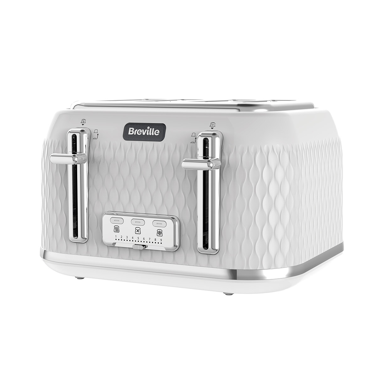 Curve Jug Kettle and Toaster Set, White and Chrome Breville