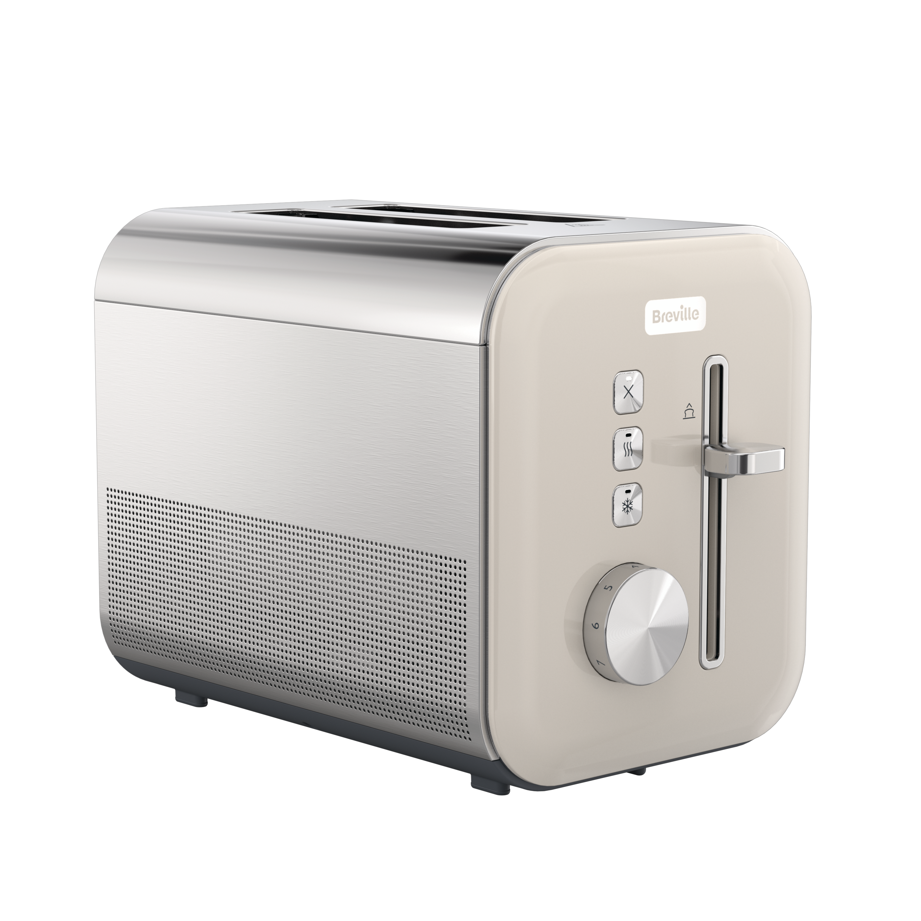 Breville VTT967 High Gloss 2-Slice Toaster with High-Lift Wide Slots  Cream Stainless Steel
