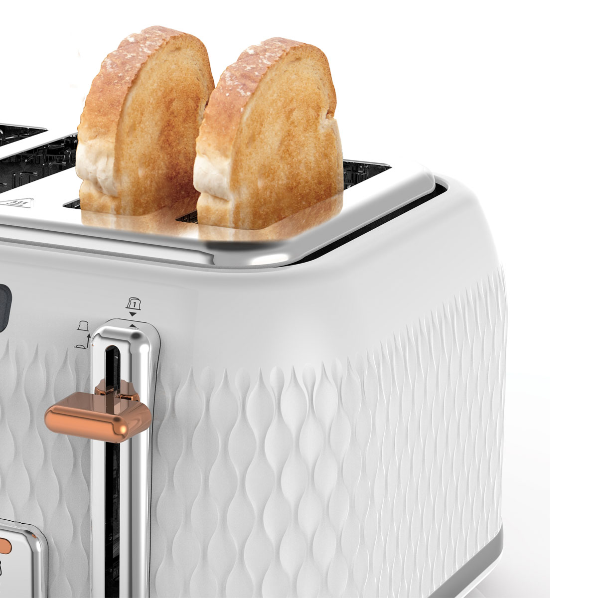 White and Rose Gold Curve Collection 4 Slice Toaster Breville